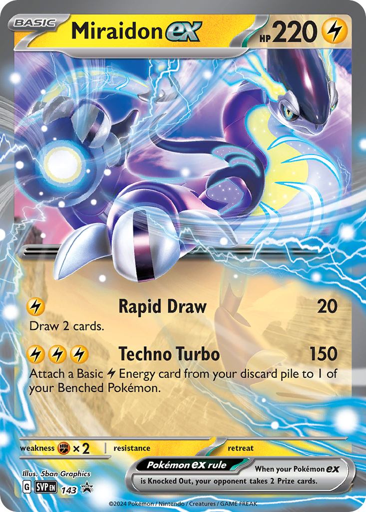 Miraidon ex 143 Promo card from Scarlet & Violet Black Star Promos
