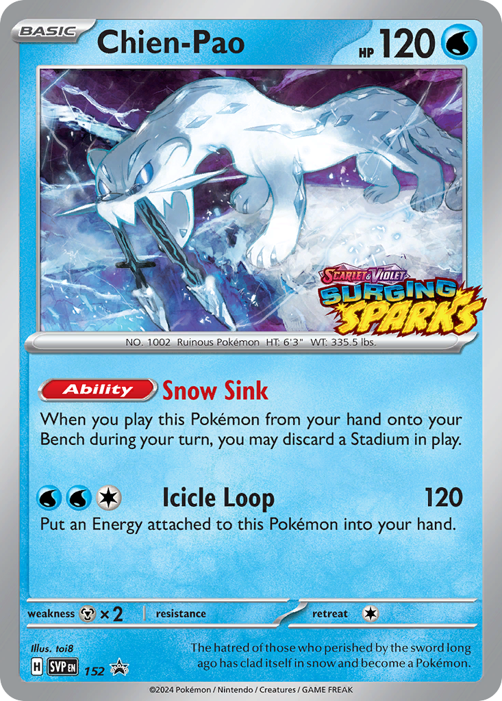 Chien-Pao 152 Promo card from Scarlet & Violet Black Star Promos