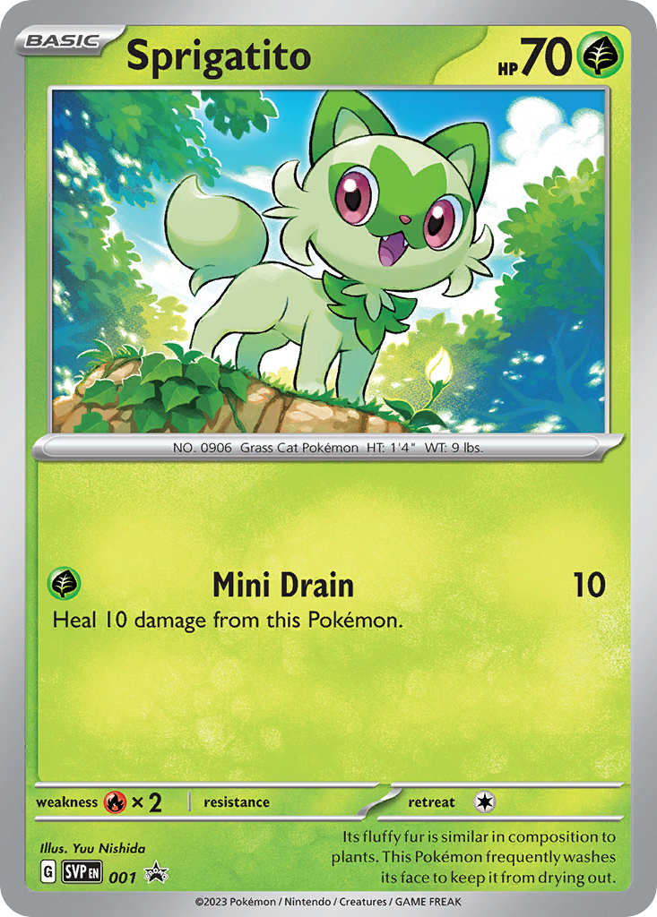 Sprigatito 1/215 Promo card from Scarlet & Violet Black Star Promos