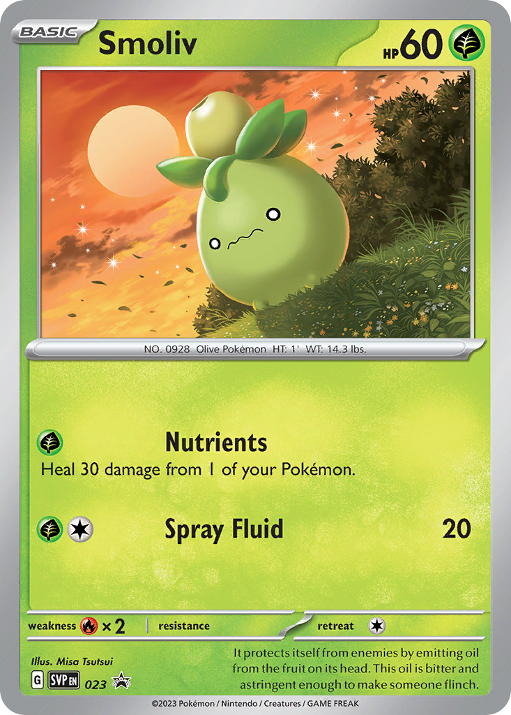 Smoliv 23 Promo card from Scarlet & Violet Black Star Promos