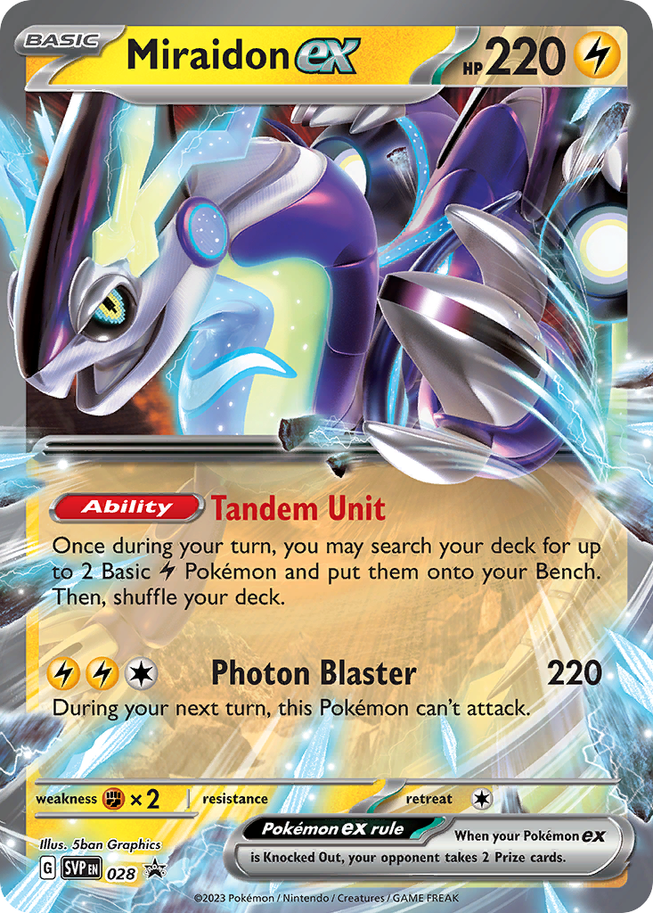 Miraidon ex 28 Promo card from Scarlet & Violet Black Star Promos
