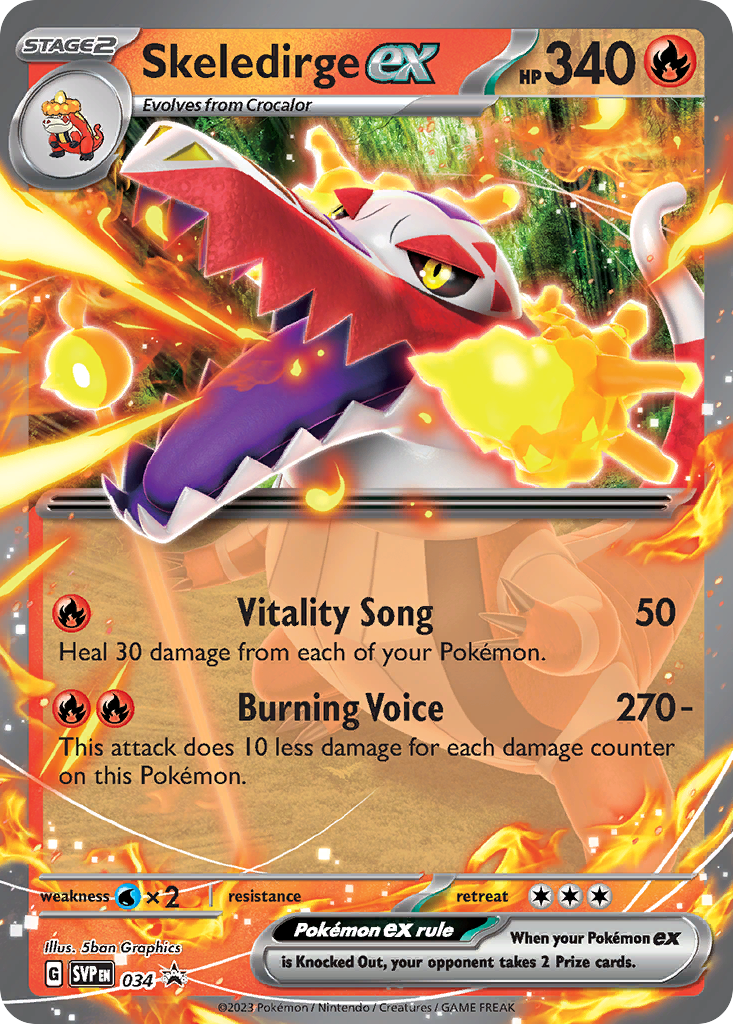 Skeledirge ex 34 Promo card from Scarlet & Violet Black Star Promos