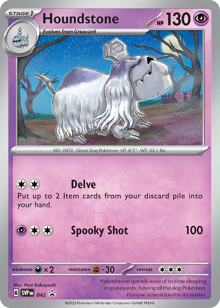 Houndstone 42 Promo card from Scarlet & Violet Black Star Promos