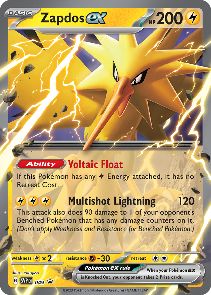 Zapdos ex 49 Promo card from Scarlet & Violet Black Star Promos