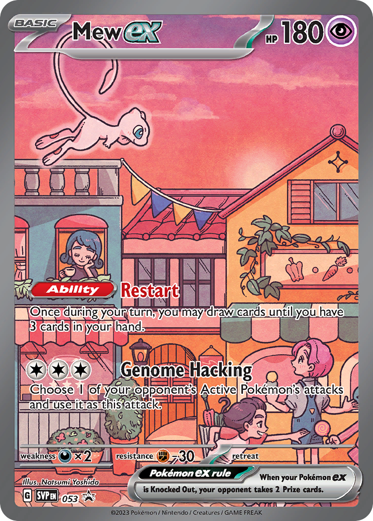 Mew ex 53/215 Promo card from Scarlet & Violet Black Star Promos