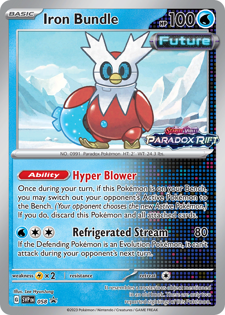 Iron Bundle 58/215 Promo card from Scarlet & Violet Black Star Promos
