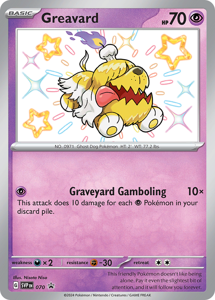 Greavard 70 Promo card from Scarlet & Violet Black Star Promos