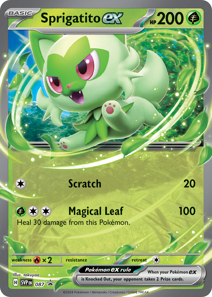 Sprigatito ex 87 Promo card from Scarlet & Violet Black Star Promos