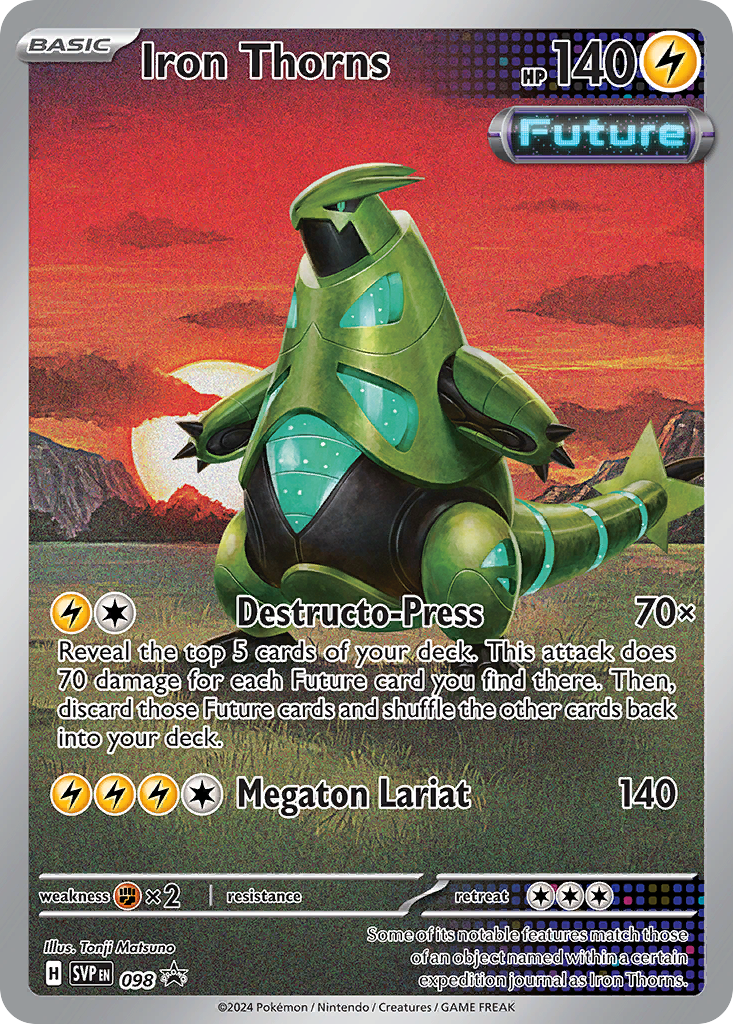 Iron Thorns 98 Promo card from Scarlet & Violet Black Star Promos