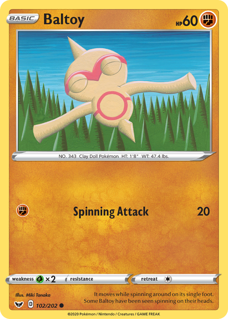 Baltoy 102 Common card from Sword & Shield