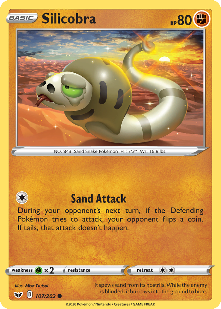Silicobra 107/202 Common card from Sword & Shield