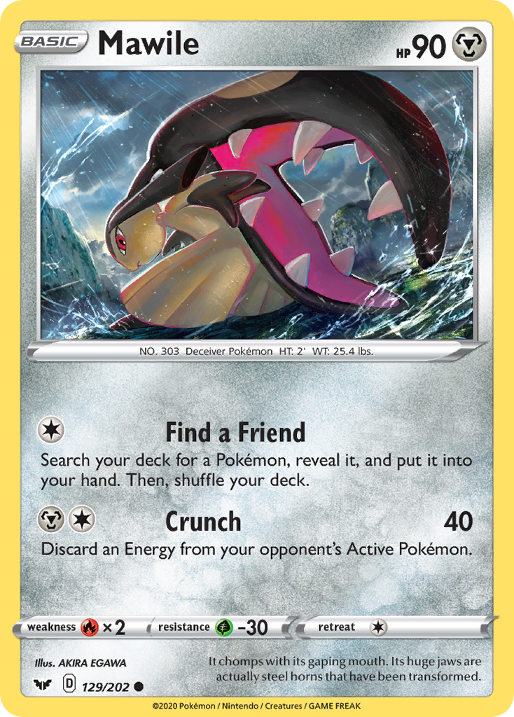 Mawile 129 Common card from Sword & Shield