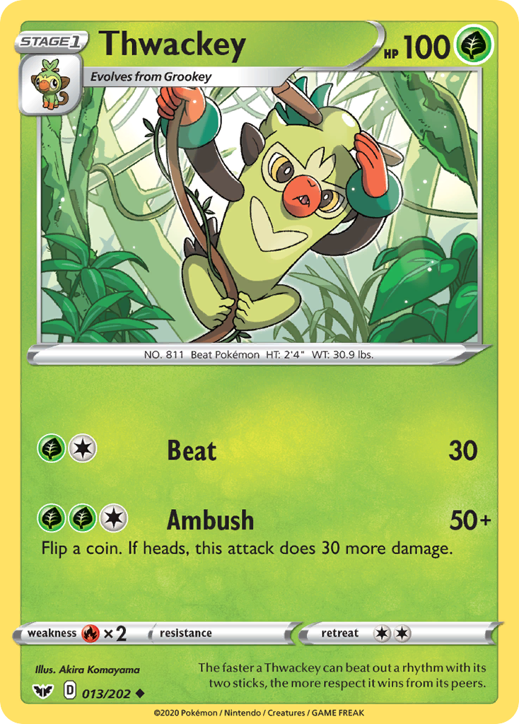 Thwackey 13 Uncommon card from Sword & Shield
