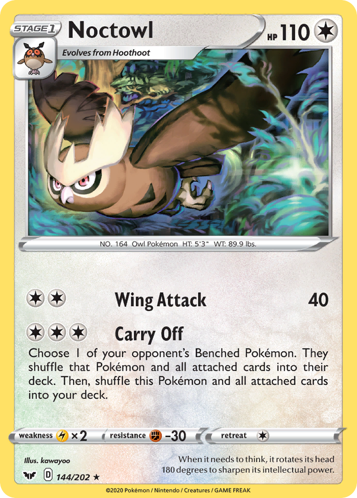 Noctowl 144 Rare card from Sword & Shield