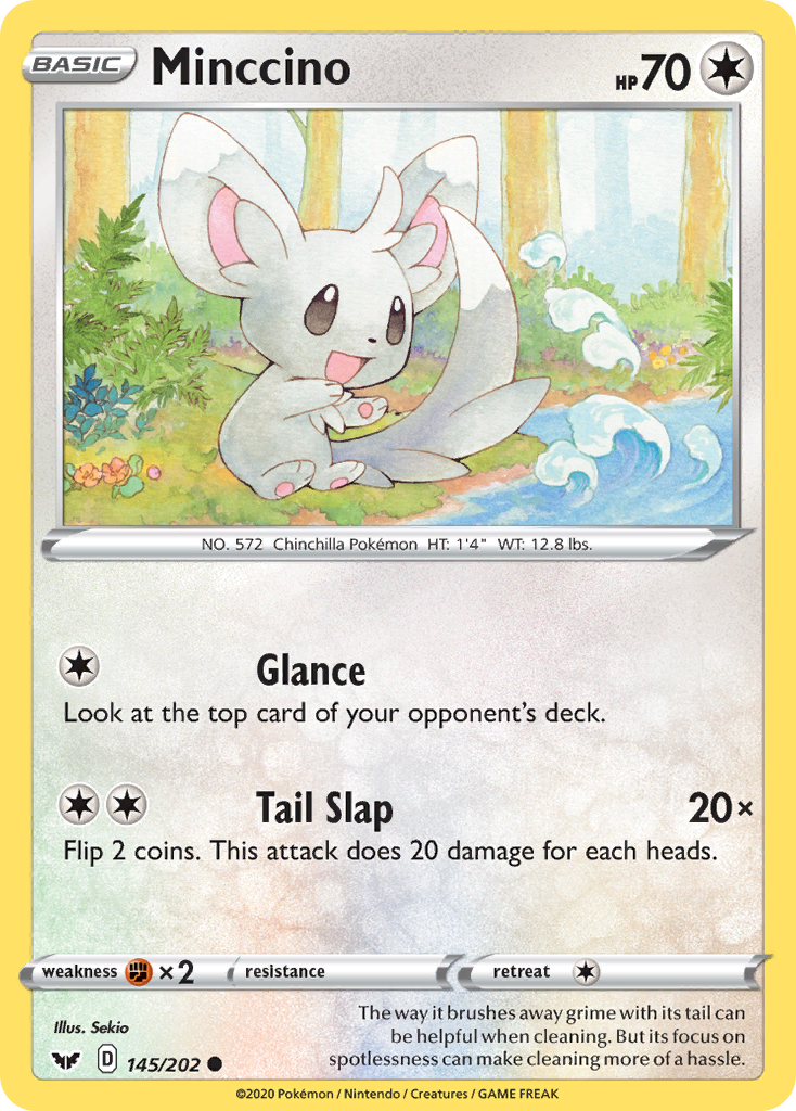 Minccino 145 Common card from Sword & Shield
