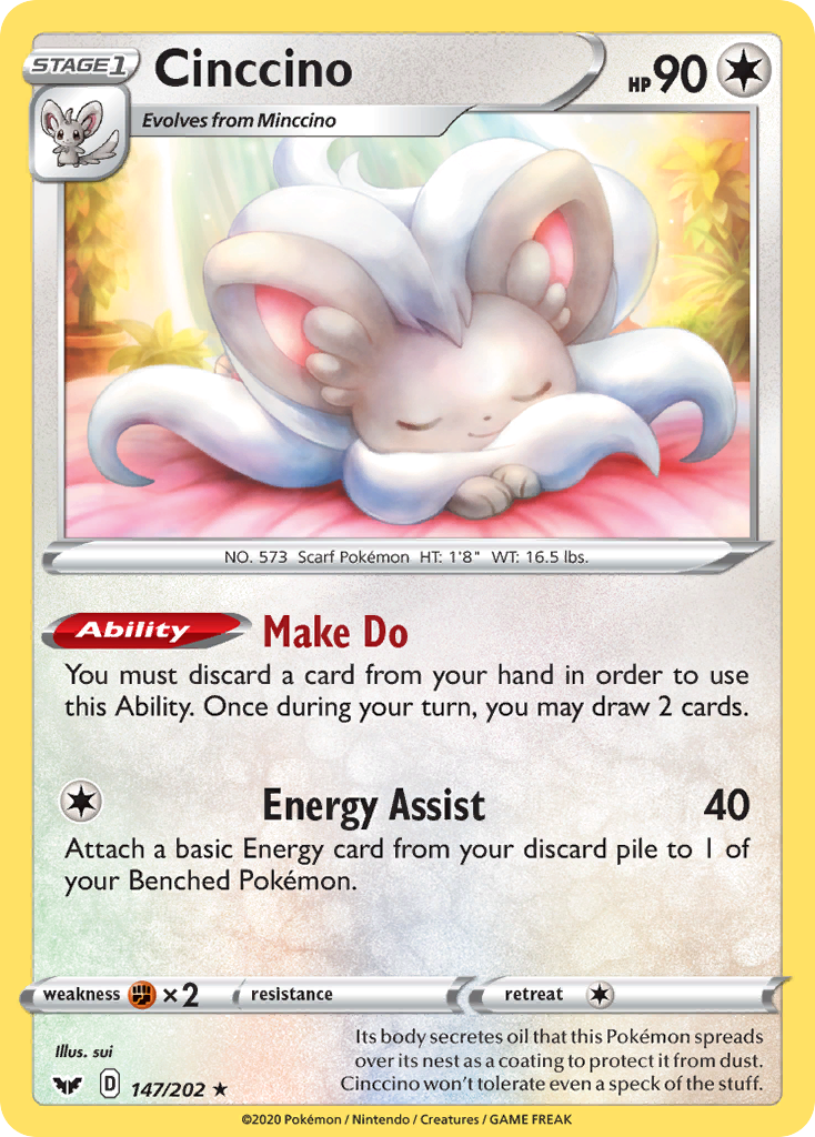 Cinccino 147 Rare card from Sword & Shield