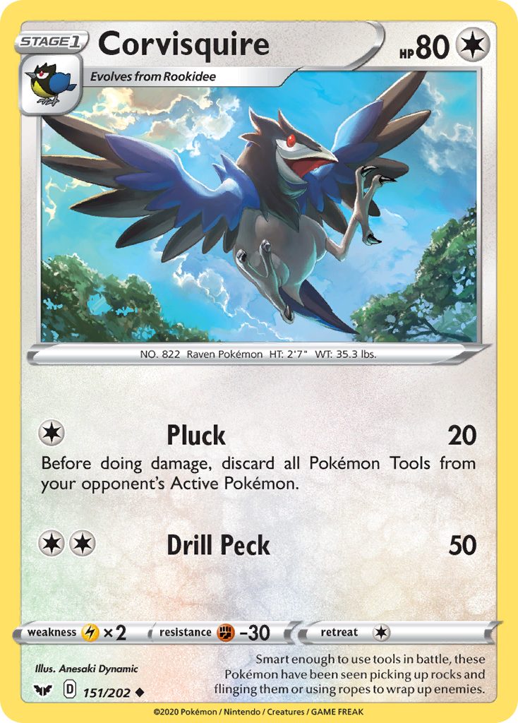 Corvisquire 151 Uncommon card from Sword & Shield
