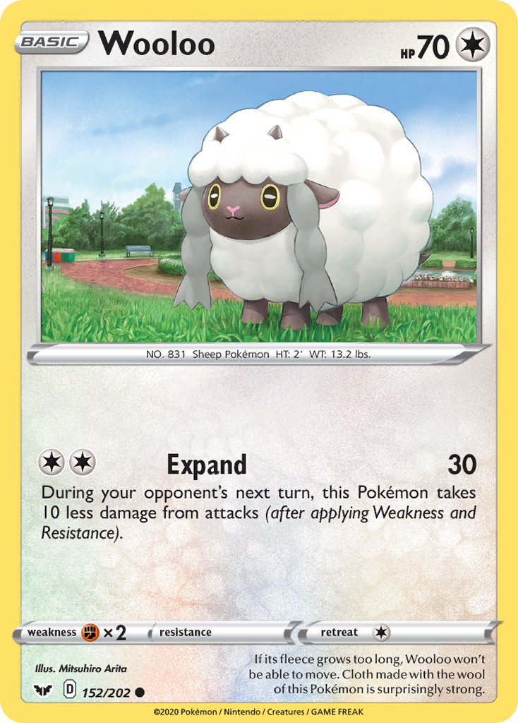 Wooloo 152/202 Common card from Sword & Shield