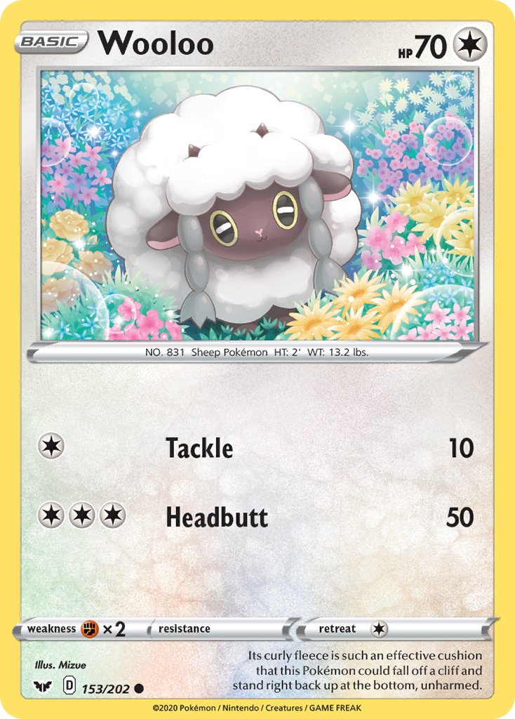 Wooloo 153 Common card from Sword & Shield
