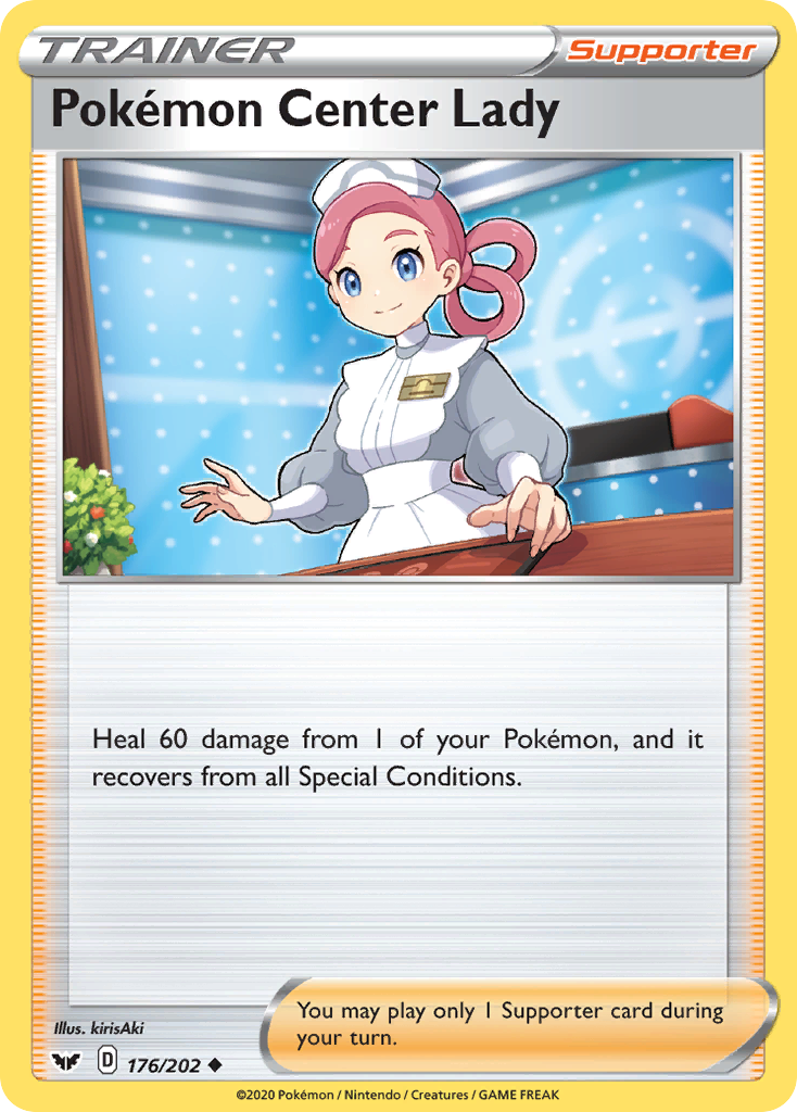 Pokémon Center Lady 176/202 Uncommon card from Sword & Shield