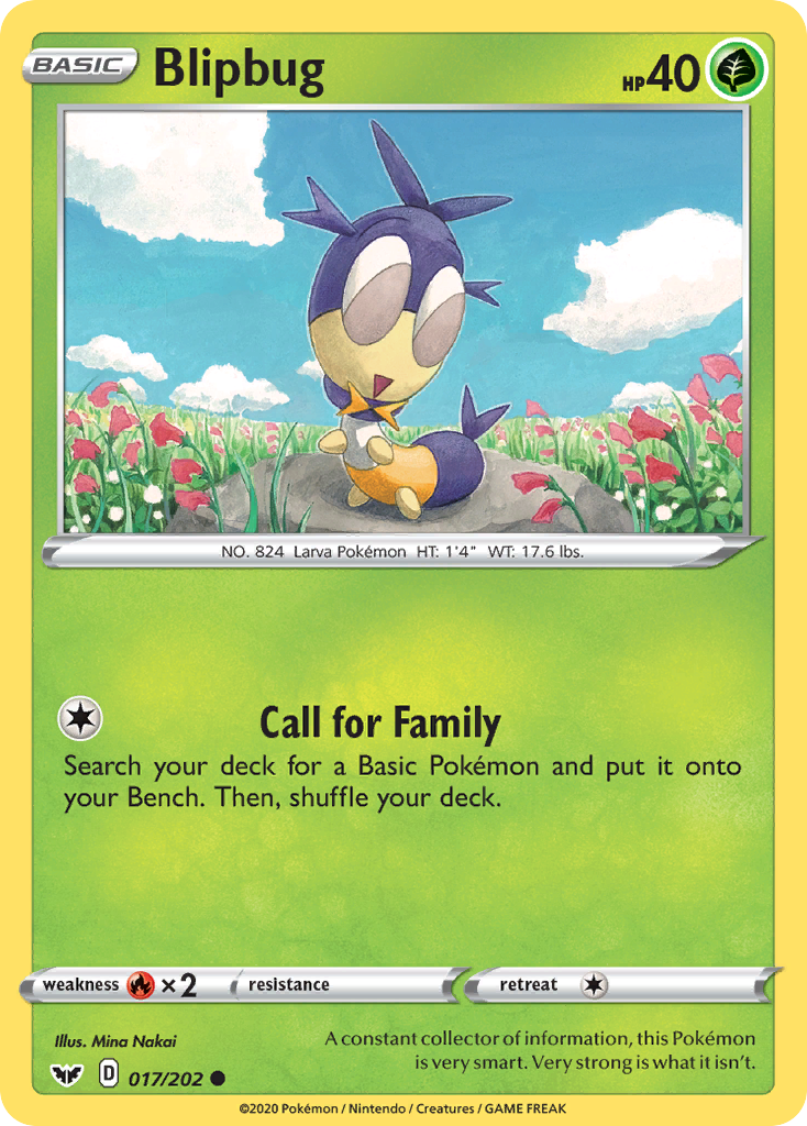 Blipbug 17 Common card from Sword & Shield