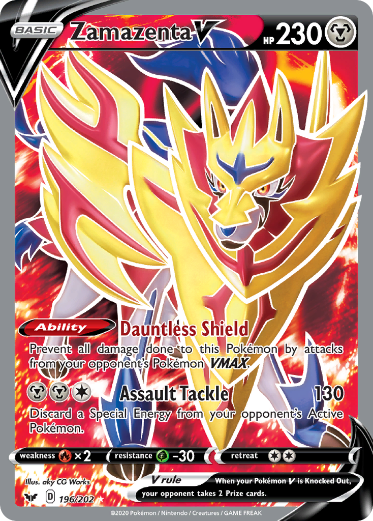 Zamazenta V 196 Rare Ultra card from Sword & Shield