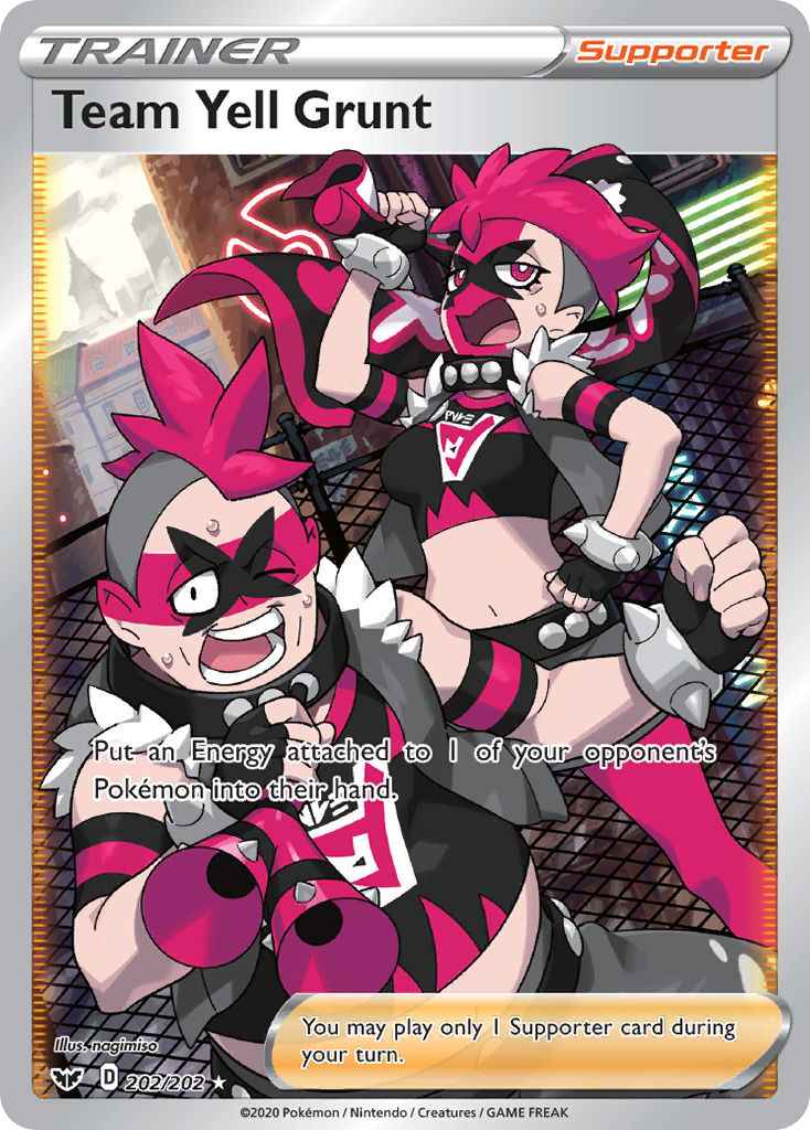 Team Yell Grunt 202 Rare Ultra card from Sword & Shield