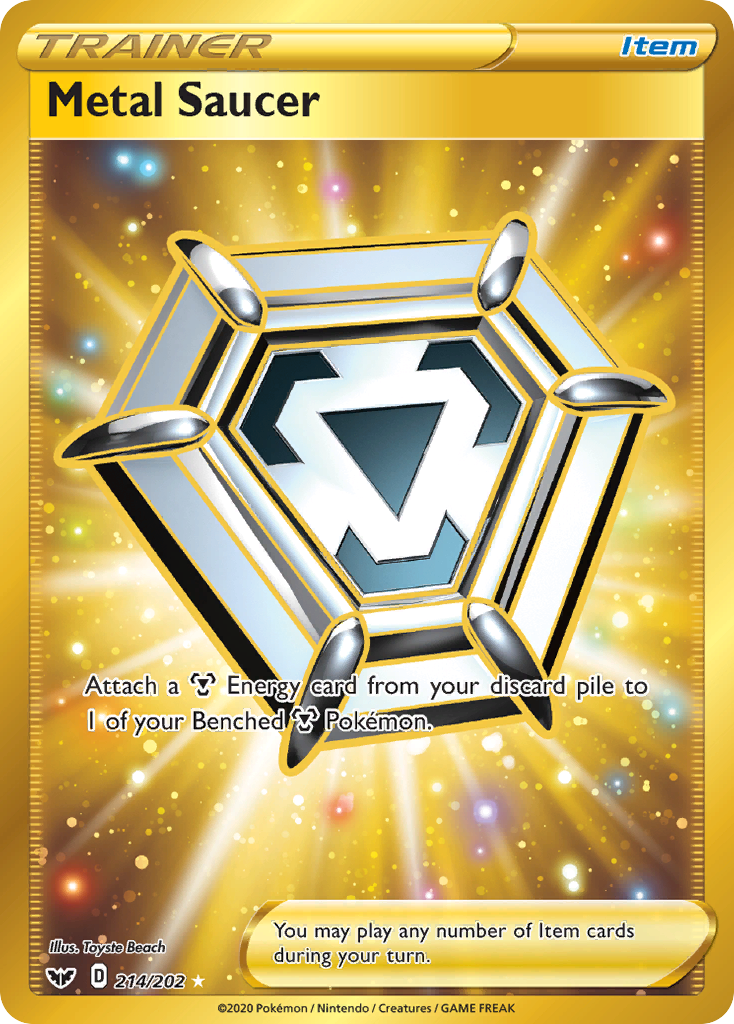 Metal Saucer 214 Rare Secret card from Sword & Shield