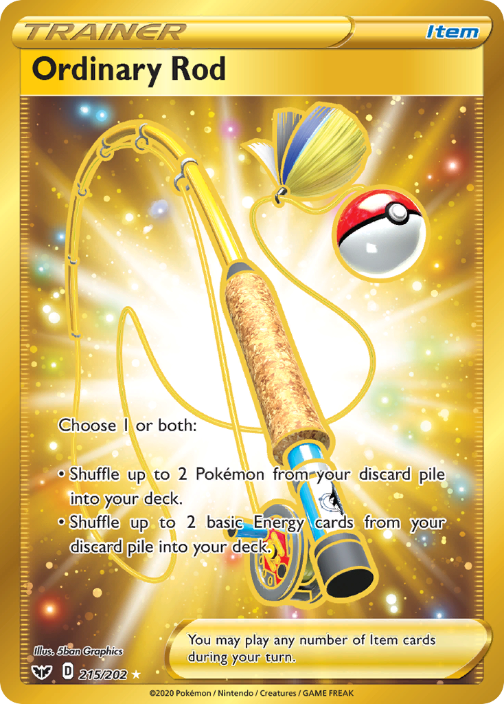 Ordinary Rod 215 Rare Secret card from Sword & Shield