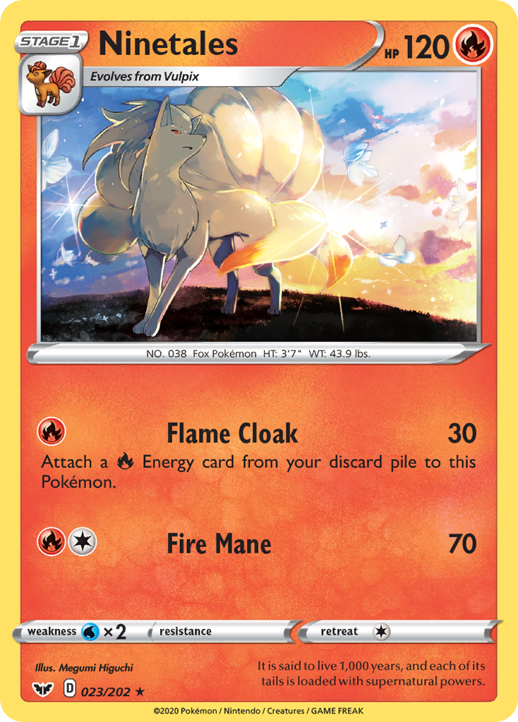 Ninetales 23 Rare card from Sword & Shield