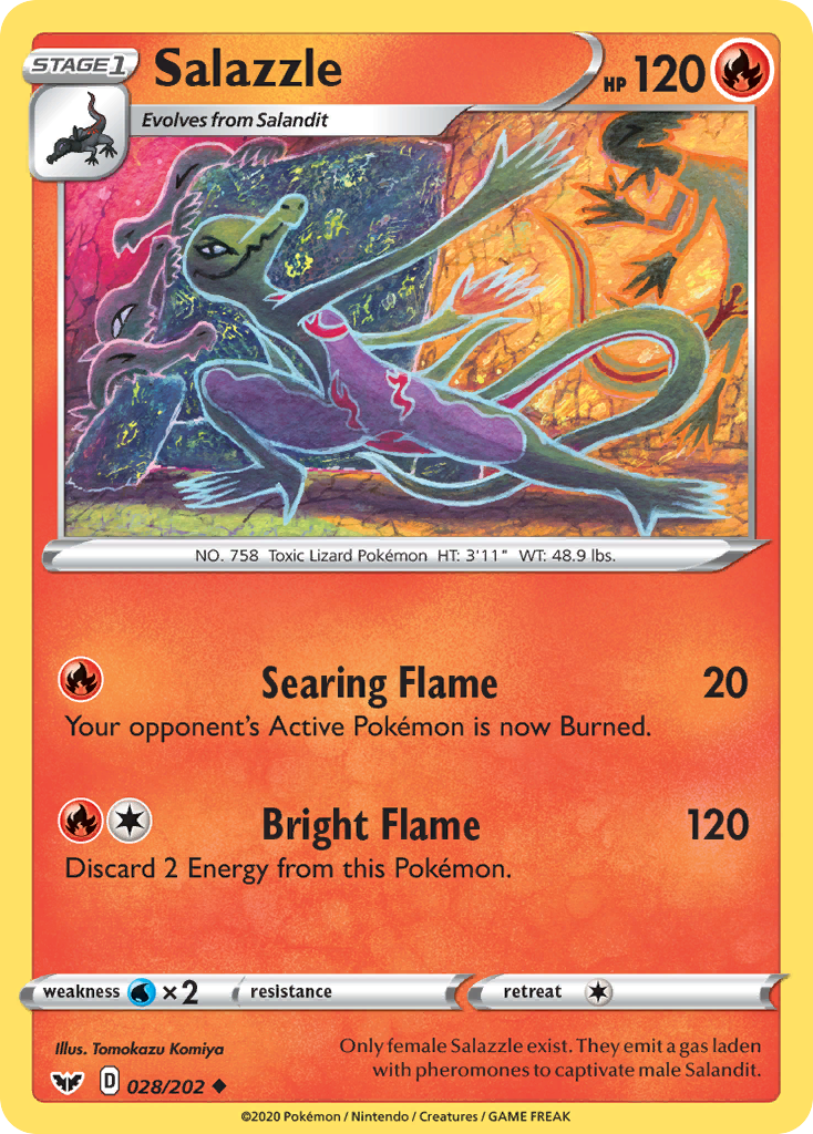 Salazzle 28/202 Uncommon card from Sword & Shield
