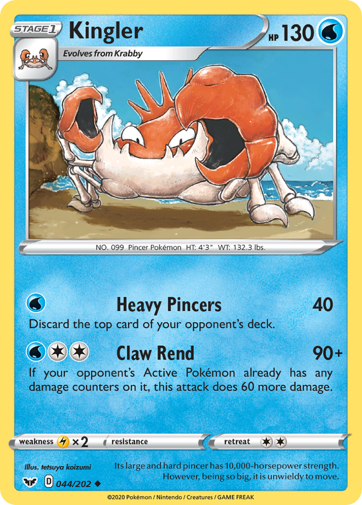 Kingler 44 Uncommon card from Sword & Shield