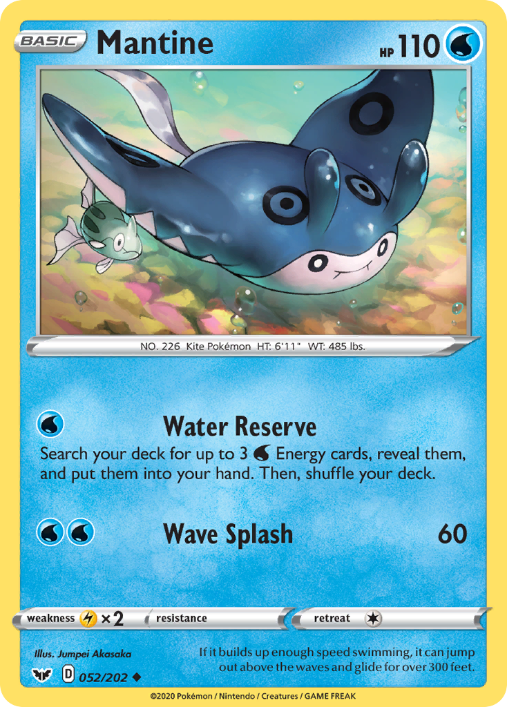 Mantine 52/202 Uncommon card from Sword & Shield