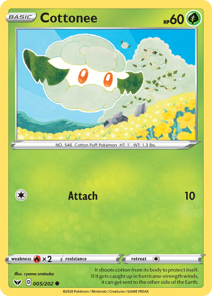 Cottonee 5 Common card from Sword & Shield