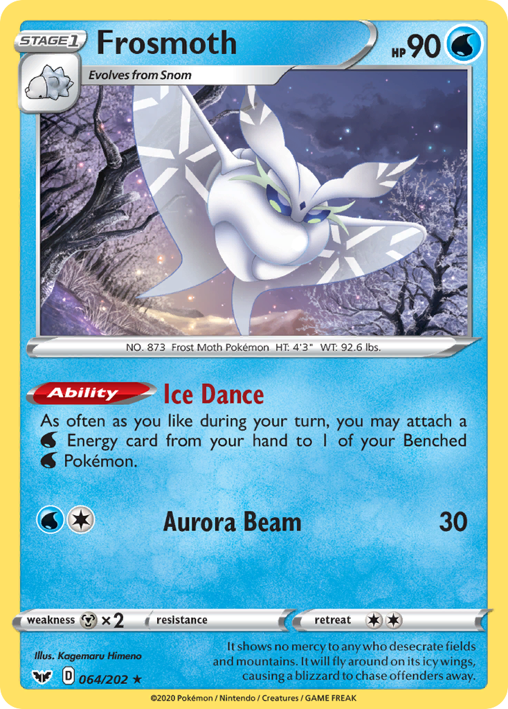 Frosmoth 64 Rare Holo card from Sword & Shield