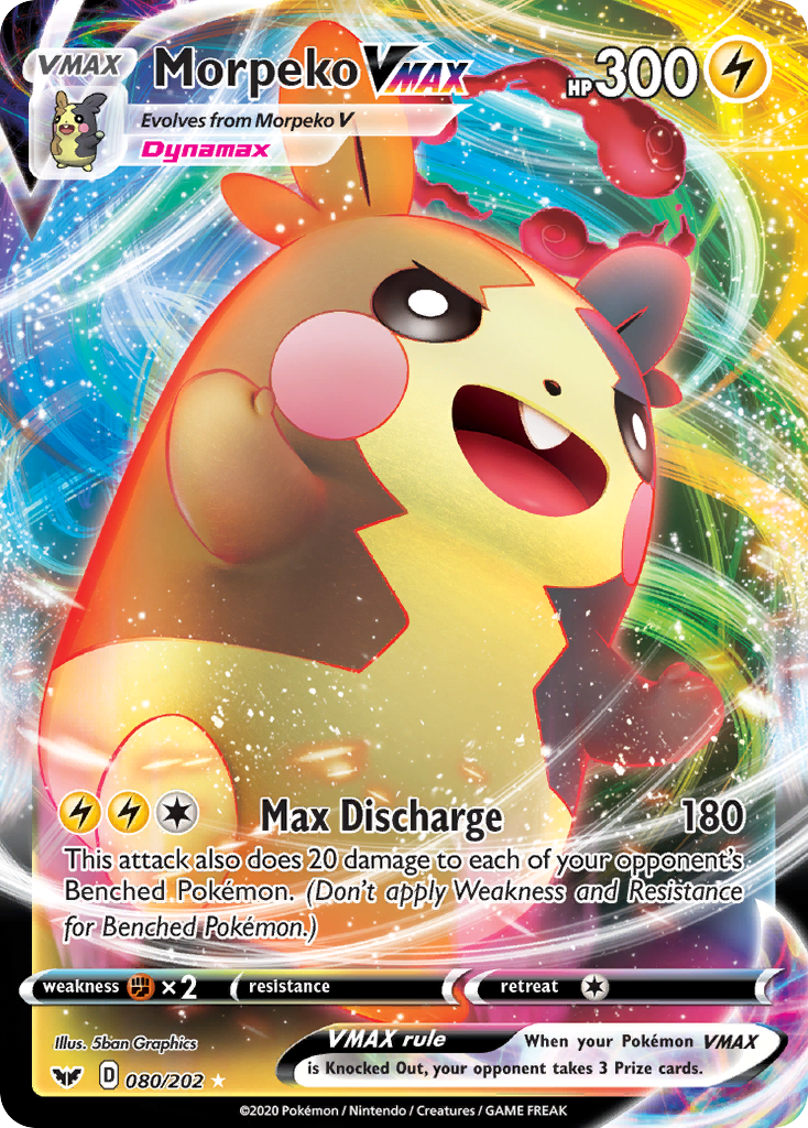 Morpeko VMAX 80/202 Rare Holo VMAX card from Sword & Shield