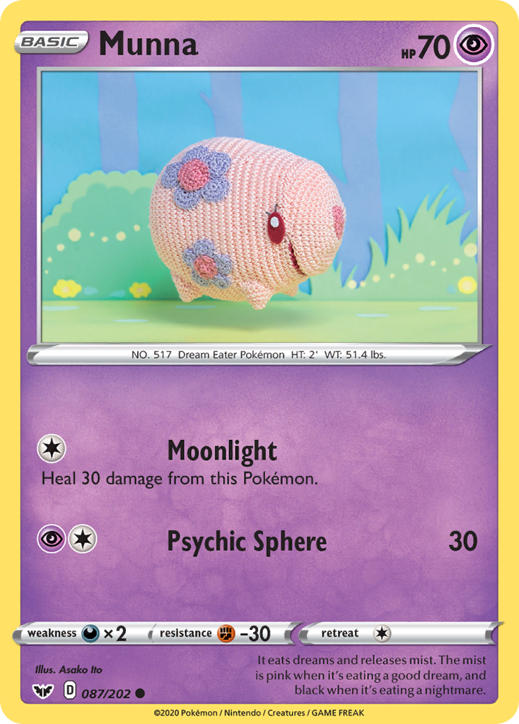 Munna 87 Common card from Sword & Shield