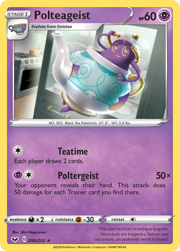 Polteageist 90 Rare card from Sword & Shield