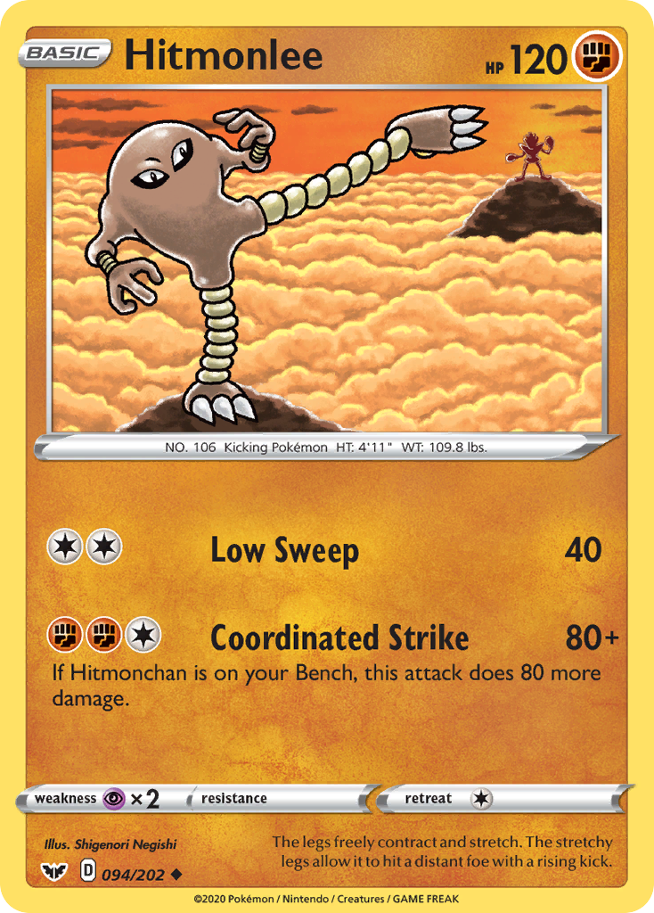 Hitmonlee 94 Uncommon card from Sword & Shield