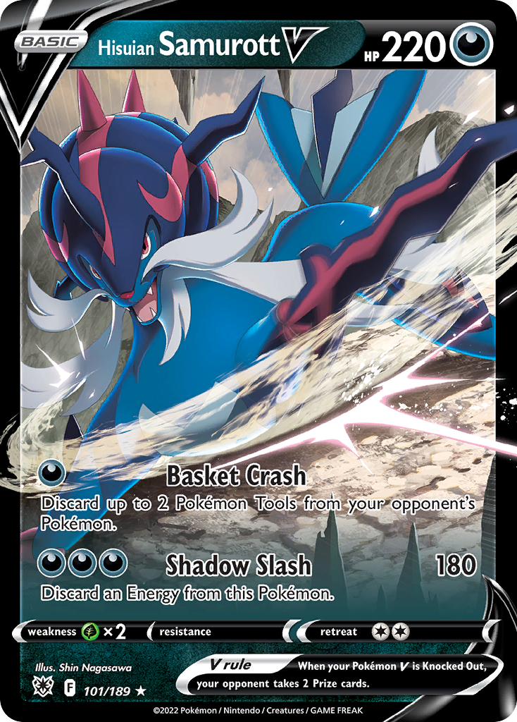 Hisuian Samurott V 101 Rare Holo V card from Astral Radiance