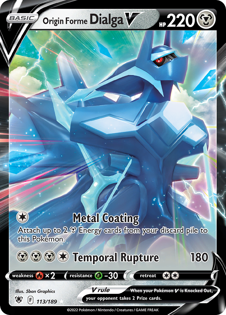 Origin Forme Dialga V 113 Rare Holo V card from Astral Radiance