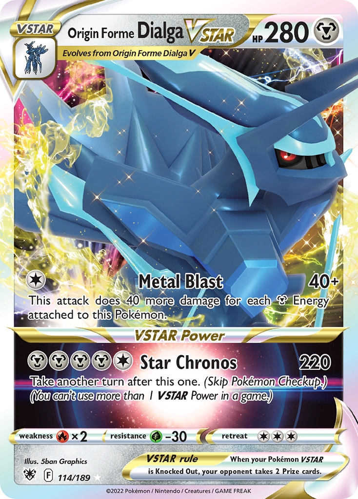 Origin Forme Dialga VSTAR 114/189 Rare Holo VSTAR card from Astral Radiance