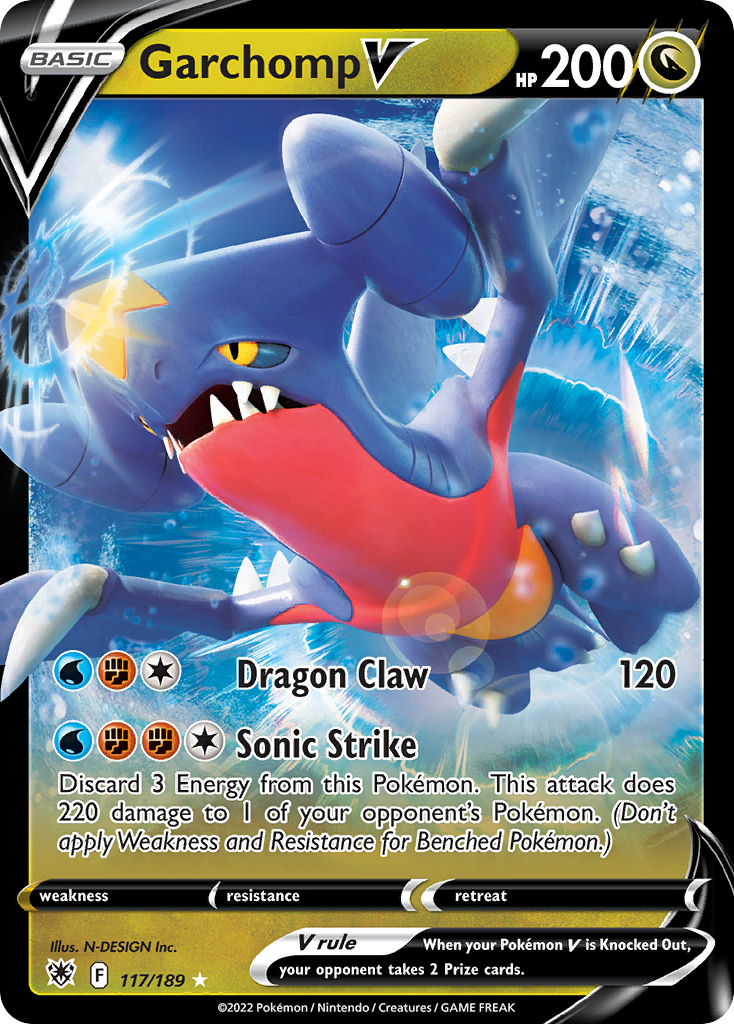 Garchomp V 117/189 Rare Holo V card from Astral Radiance