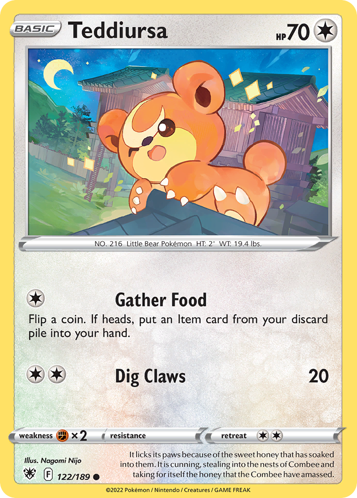 Teddiursa 122/189 Common card from Astral Radiance