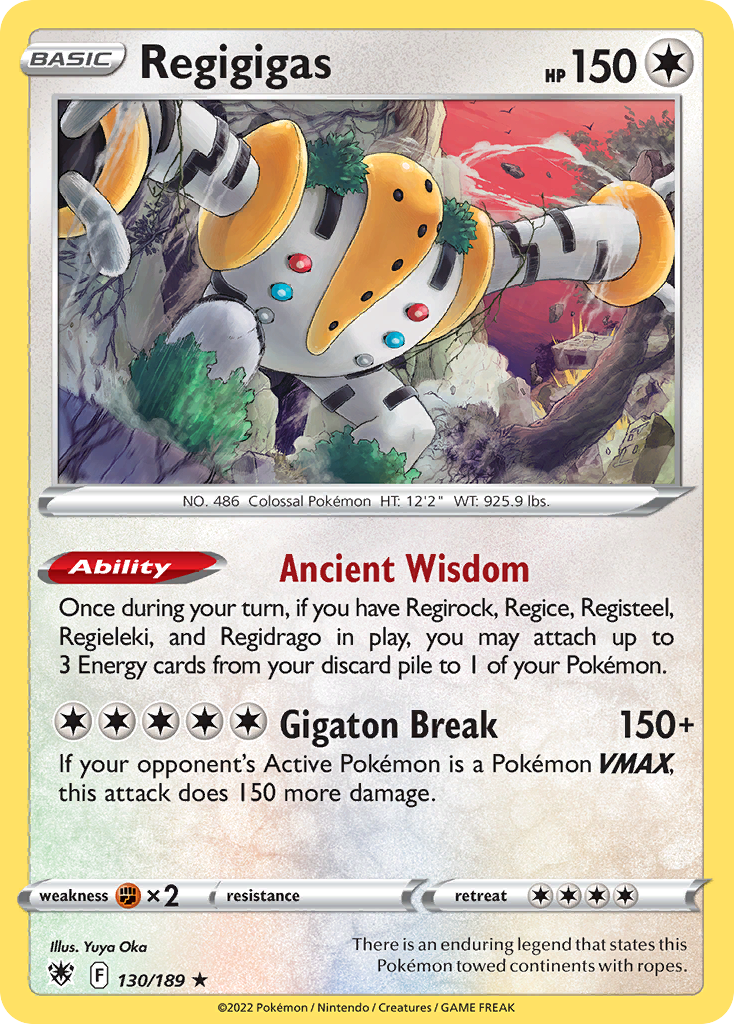 Regigigas 130 Rare Holo card from Astral Radiance