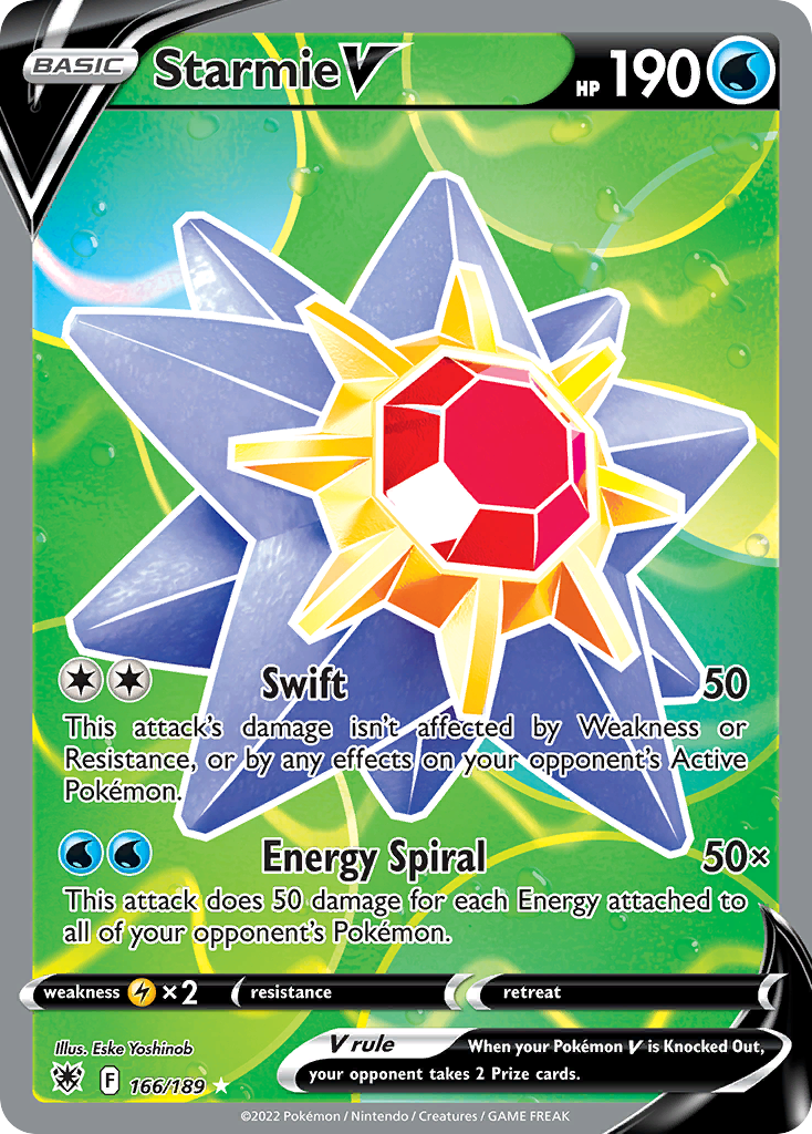 Starmie V 166 Rare Ultra card from Astral Radiance