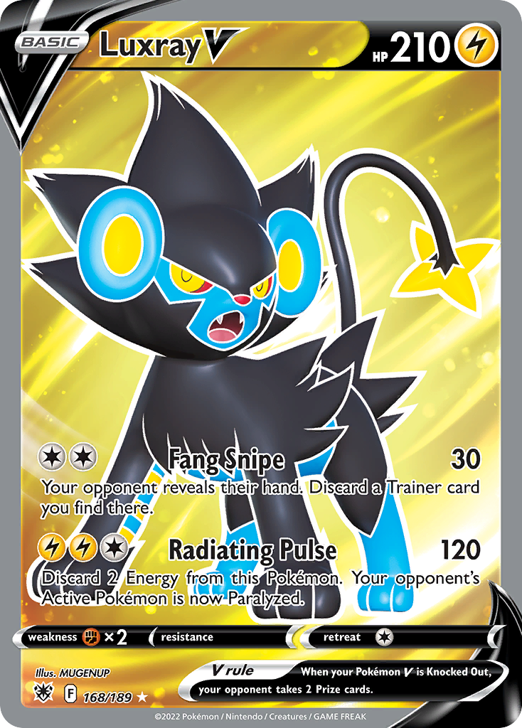 Luxray V 168 Rare Ultra card from Astral Radiance