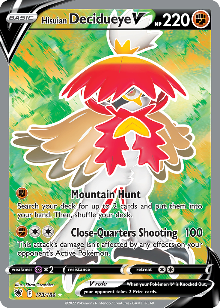 Hisuian Decidueye V 173/189 Rare Ultra card from Astral Radiance