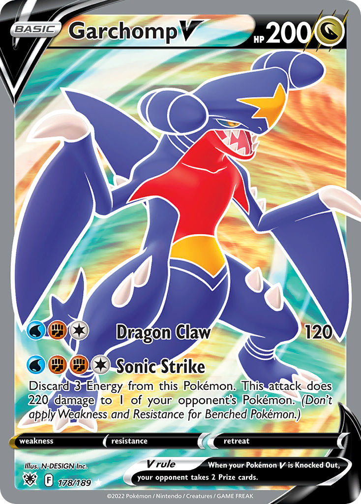 Garchomp V 178/189 Rare Ultra card from Astral Radiance