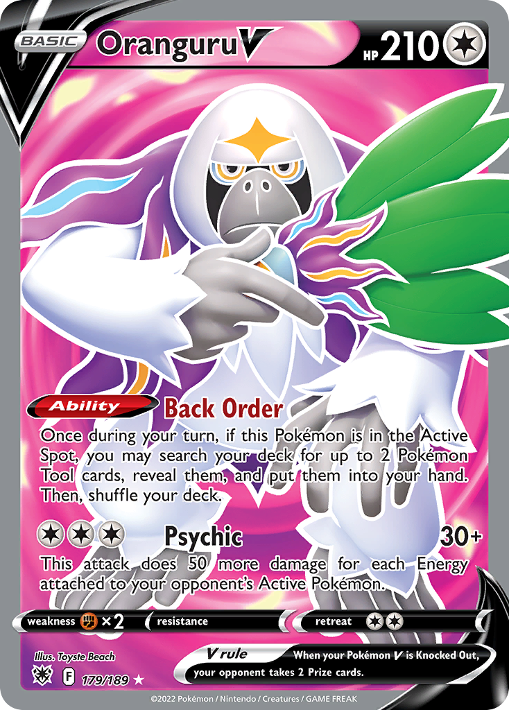 Oranguru V 179 Rare Ultra card from Astral Radiance